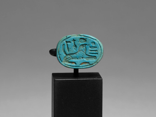 Egyptian Scarab With Falcon-Headed Sphinx
