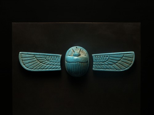 Egyptian Faience Winged Scarab
