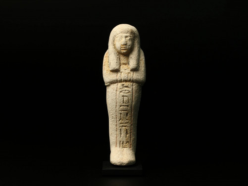 Egyptian Limestone Shabti Of The Scribe Huy
