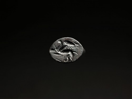 Greek Bronze Ring with a Chimera