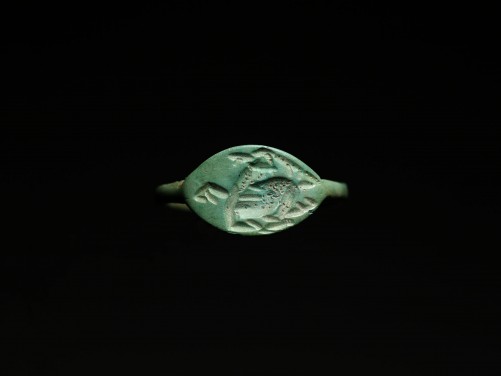 Greek Bronze Ring with a Deer