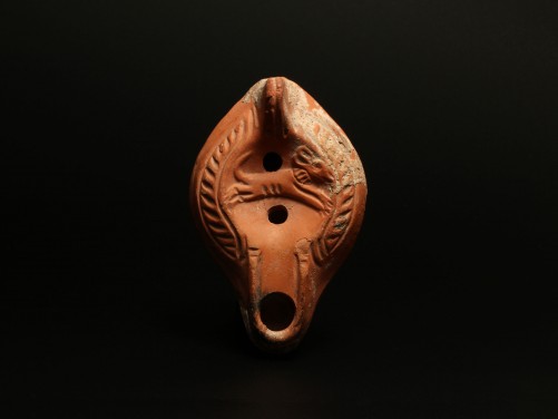 North African Oil Lamp with a Rabbit