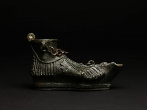 Roman Bronze Foot Oil Lamp