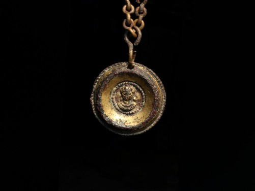 Roman Gilt-Bronze Medallion Pendant