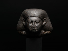 Egyptian Basalt Head of an Official
