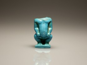 Egyptian Blue Glass Amulet of Pataikos