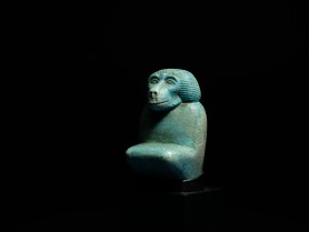 Egyptian Faience Figure of a Baboon