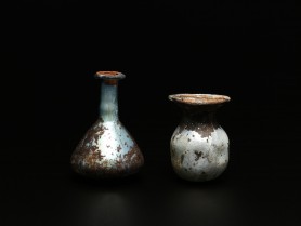 Two Roman Glass Flasks